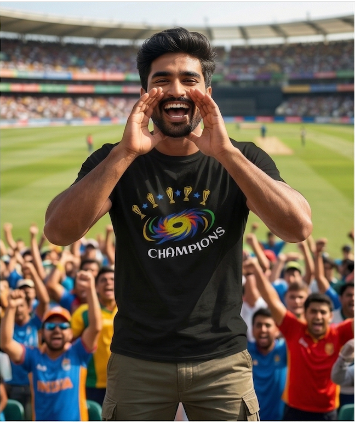 Cricket Champion - TrendsOnMove Unisex T-Shirt (Front & Back)