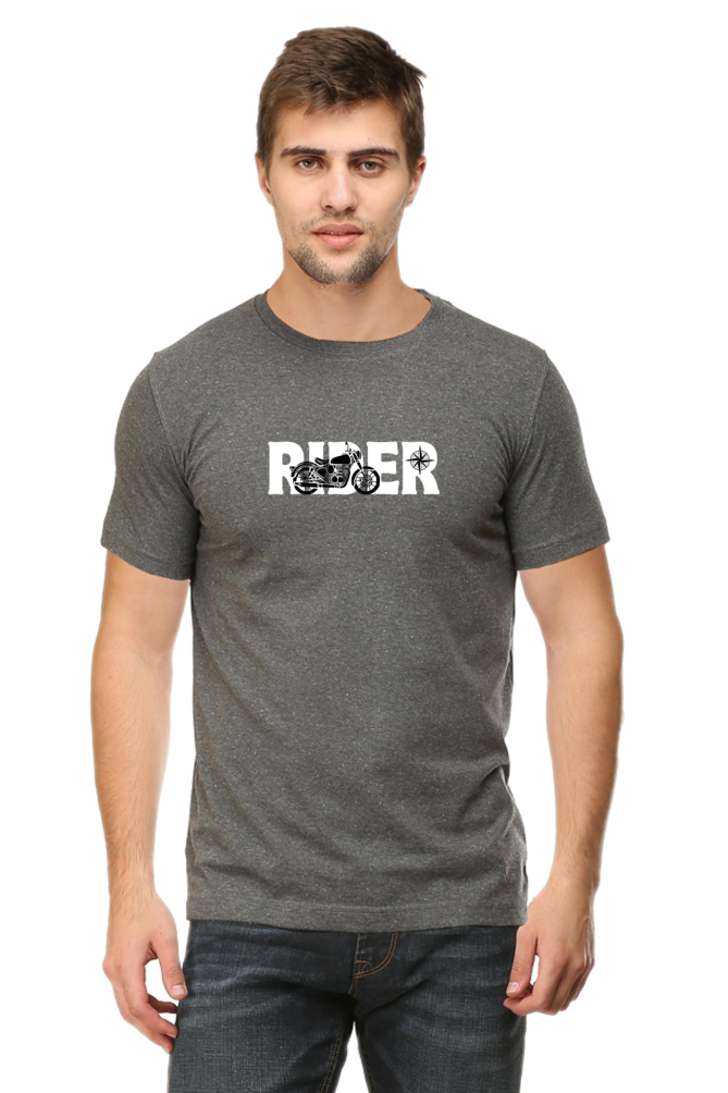 Rider - TrendsOnMove Unisex Graphic Printed Grey Charcoal T-Shirt